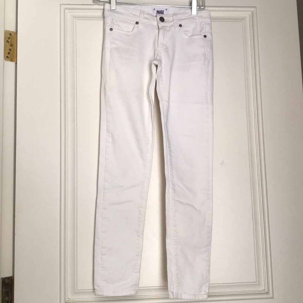 Skyline ankle peg white jeans